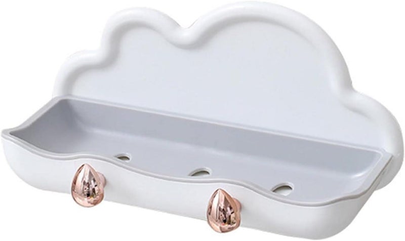 SHOPECOM حامل صابون بلاستيكي من شوبكوم حامل صابون لملحقات الحمام صينية صابون للاستحمام رف حائط تصريف منزلي صحن صابون مزدوج الطبقة مع خطاف معلق صندوق صابون مثبت على الحائط متعدد الألوان (1 قطعة) - Image 1