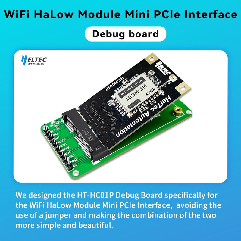 Heltec Automation Heltec WiFi HaLow Module Mini PCIe - IEEE 802.11ah 1km Range 32.5Mbps 902-928MHz for IoT Smart Home Industrial Automation (HT-HC01P) - Image 4