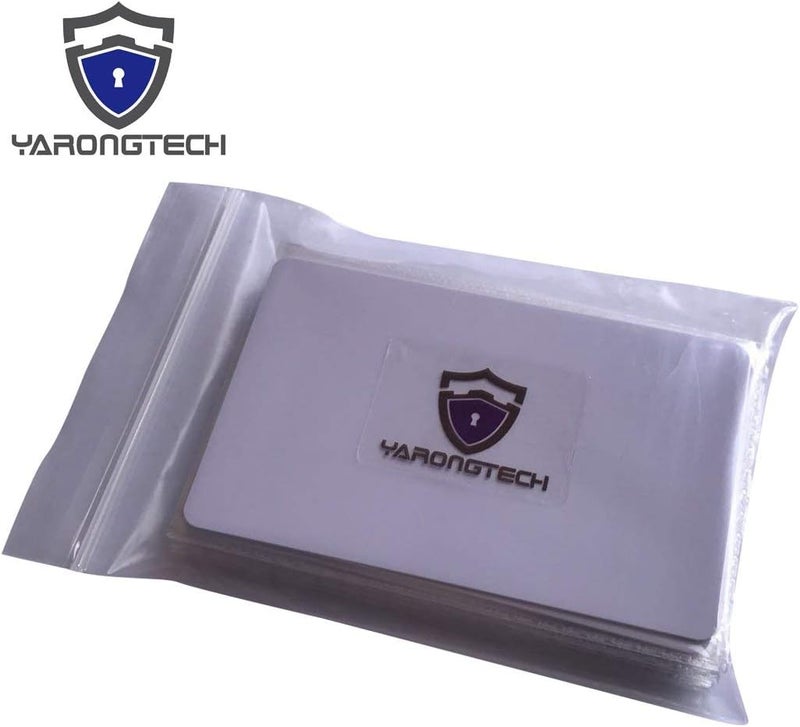 YARONGTECH 13.56mhz 1K RFID Smart Cards 13.56MHz ISO 14443A White Door Entry Hotel Key Cards Zebra Printable (White 10 Pack) - Image 2