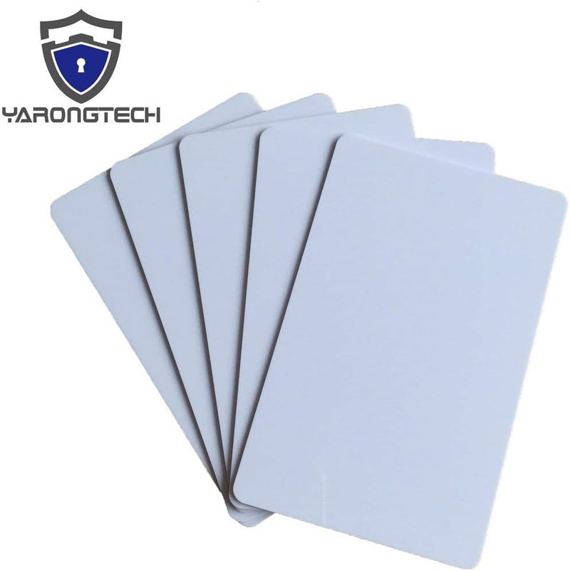 YARONGTECH 13.56mhz 1K RFID Smart Cards 13.56MHz ISO 14443A White Door Entry Hotel Key Cards Zebra Printable (White 10 Pack) - Image 4