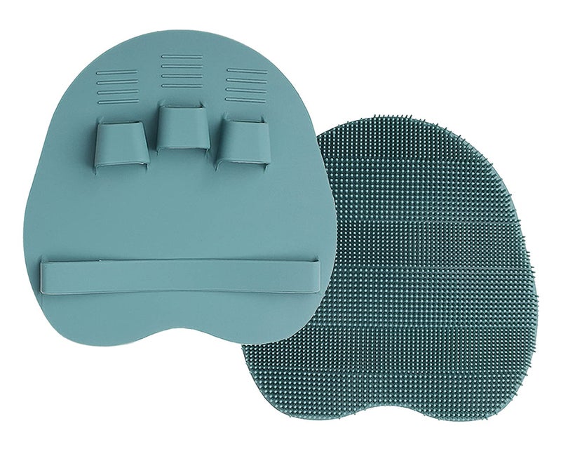 HOMMIESAFE 1 Pack Soft Silicone Shower Brush Body Wash Bath Exfoliating Skin Massage Scrubber, Dry Skin Brushing Glove Loofah, Fit for Sensitive and All Kinds of Skin(Eucalyptus Green) - Image 1