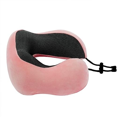 Makimoo Memory Foam Travel Pillow, Neck Pillow with 360-Degree Head Support, Comfortable and Lightweight, Ideal for Sleeping on Airplane, Car, Train, Bus and Home Use, Comes with Storage Bag (Pink) - Image 3