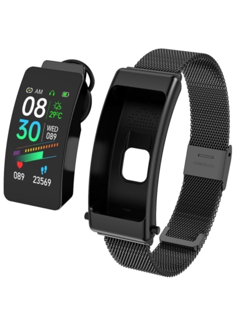 AROAQ K50 1.08 inch Steel Band Two -in-ONE TWS Earphone Detachable IP67 Waterproof Smart Watch Support Bluetooth Call  - Image 1