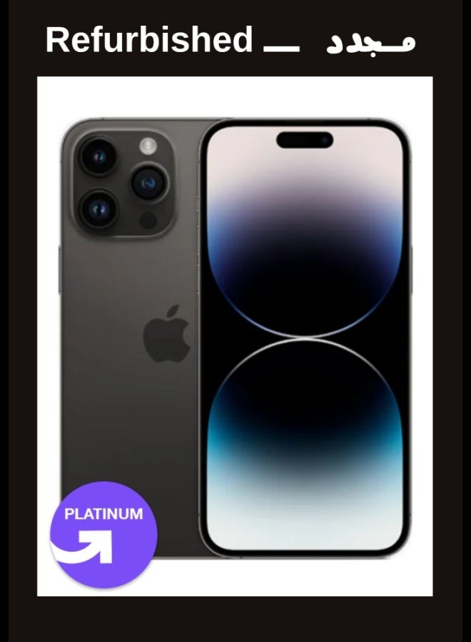 ابل  IPhone 14 Pro 1TB 6R Single Space Black , Local Warranty |Platinum Grade| UPGRADE Refurbished - Image 1