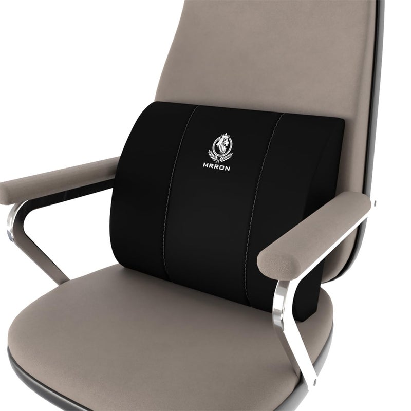 MRRON MRRON Lumber Big Orthopedic Backrest Cushion of Memory Foam for Lumbar Support for Office Chair Study Chair Car Seat for Back Pain with Adjustable Belt Breathable Washable Cover Black - Image 2