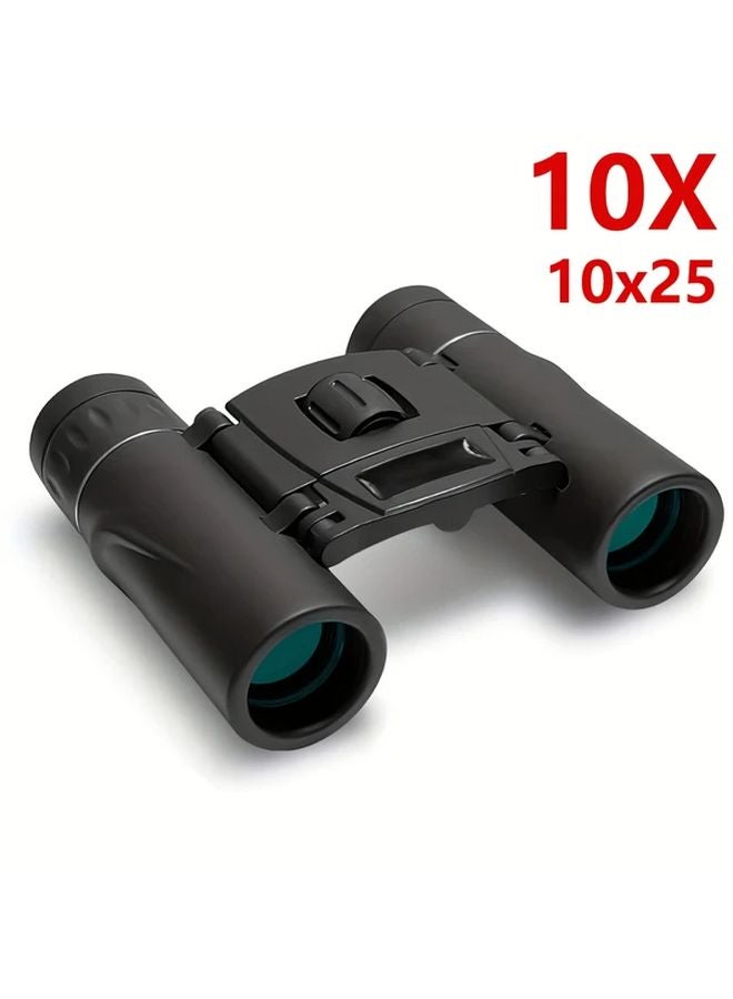 Black 10x25 Zoom HD Compact Binoculars for Adults Birdwatching Hiking Hunting Travel - Image 1