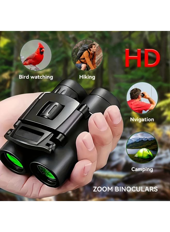 Black 10x25 Zoom HD Compact Binoculars for Adults Birdwatching Hiking Hunting Travel - Image 5