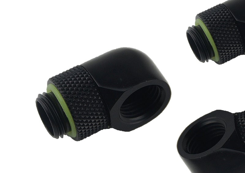 BXQINLENX Black G 1/4" Male to Female 90° Rotary Enhance Multi-Link Adapter Fitting for Computer Water Cooling System(4 PCS) - Image 2