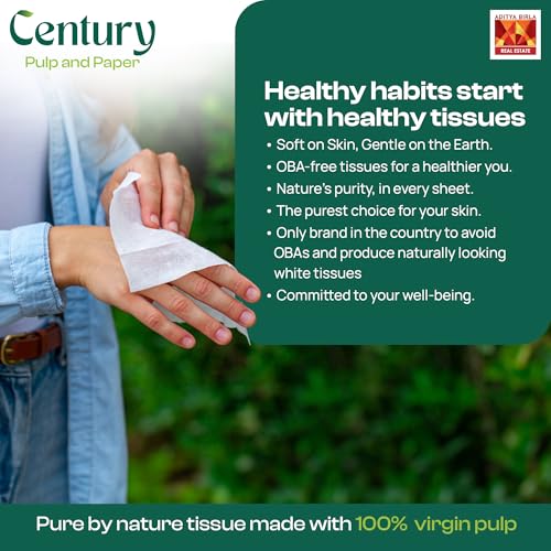 Century Pulp & Paper Century 1 Ply 100% Virgin Pulp Tissue Paper Napkins|Highly Absorbent & Chemical Free Serving Napkins 100 Pulls- 30x30 cm (Pack of 4) - Image 4