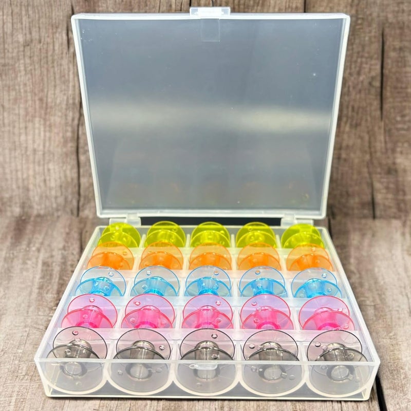 Zenith 25 Piece Plastic Sewing Machine Bobbins Set with Case Compatible with Usha Brother Singer Janome More Multicolor Design Effortless Bobbin Replacement Universal Compatibility - Image 1