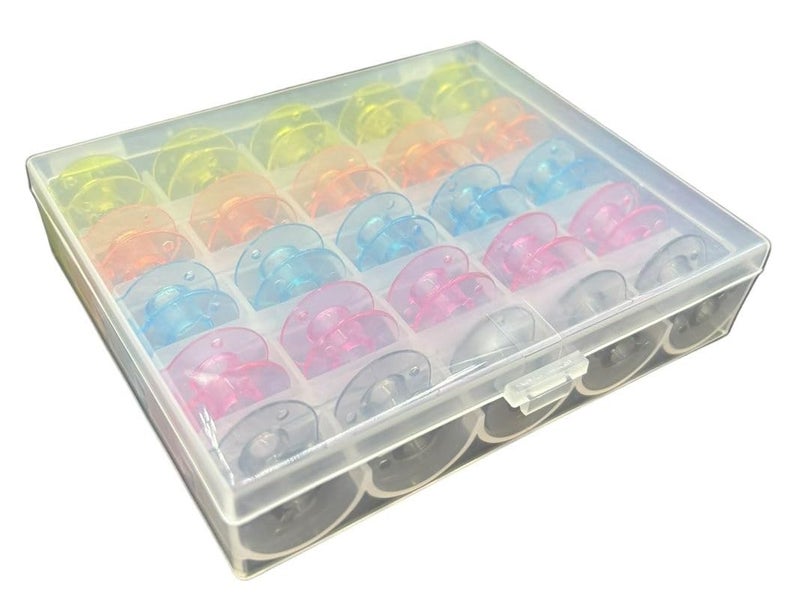 Zenith 25 Piece Plastic Sewing Machine Bobbins Set with Case Compatible with Usha Brother Singer Janome More Multicolor Design Effortless Bobbin Replacement Universal Compatibility - Image 2