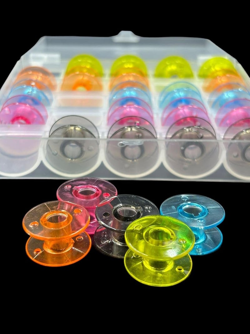 Zenith 25 Piece Plastic Sewing Machine Bobbins Set with Case Compatible with Usha Brother Singer Janome More Multicolor Design Effortless Bobbin Replacement Universal Compatibility - Image 3