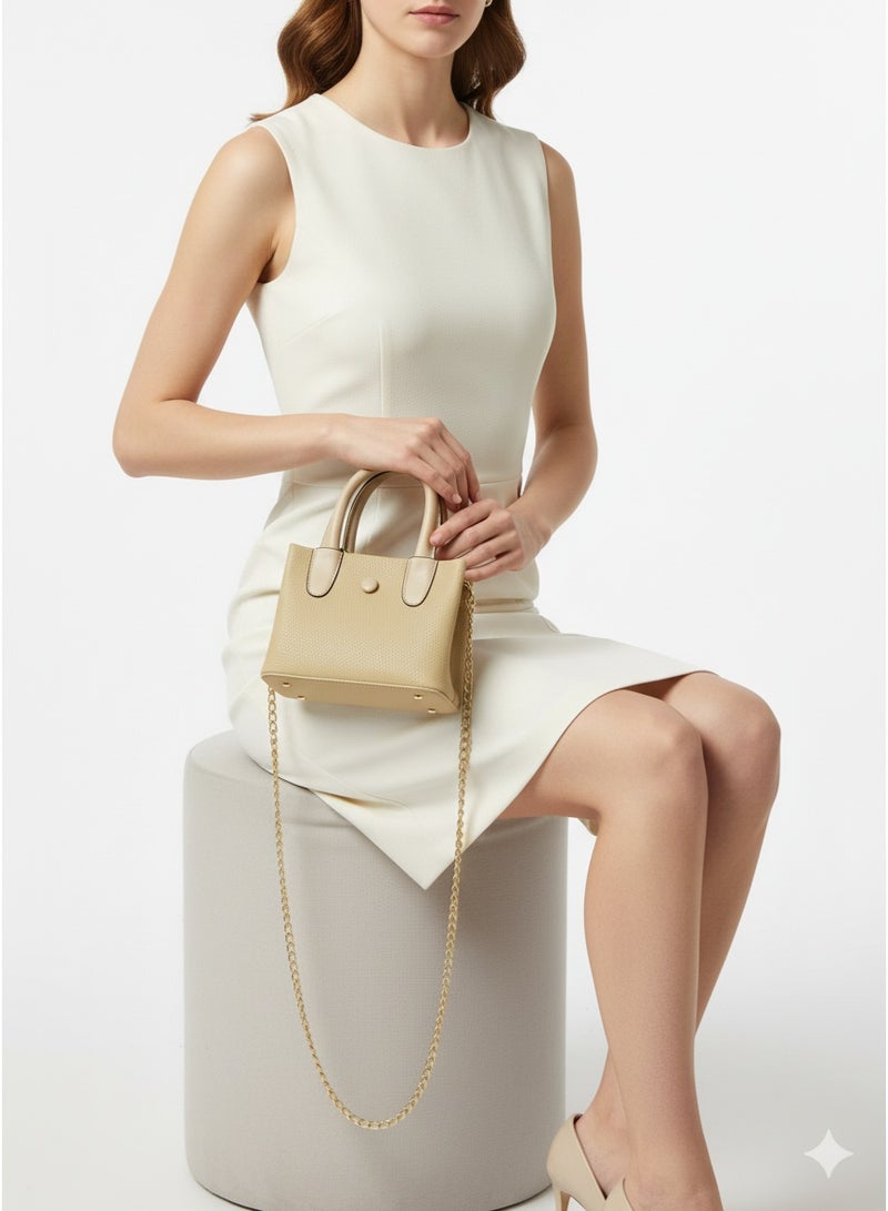 فيبراندا شنطة جلد انيقه بسلسله ذهبيه ومقبض علوي - Image 2