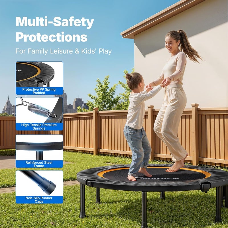 Merach 48" Rebounder Mini Trampoline , Max Load 150 KG, Suitable trampoline for kids and Rebounder for Kids Toddler Indoor/Outdoor Workout - Image 3