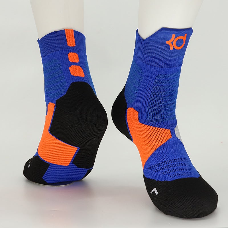 Kids High-Top Basketball Socks Elite Cotton Durant Blue  - Image 1