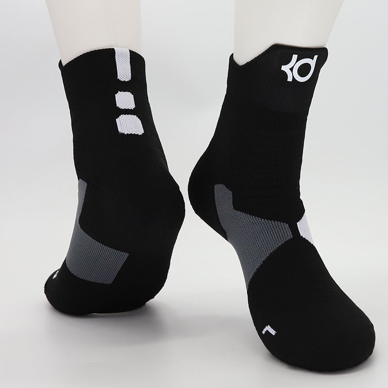 Kids High-Top Basketball Socks Elite Cotton Durant Blue  - Image 3