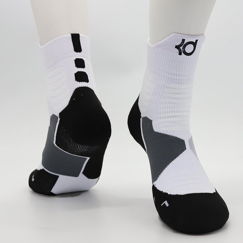 Kids High-Top Basketball Socks Elite Cotton Durant Blue  - Image 2
