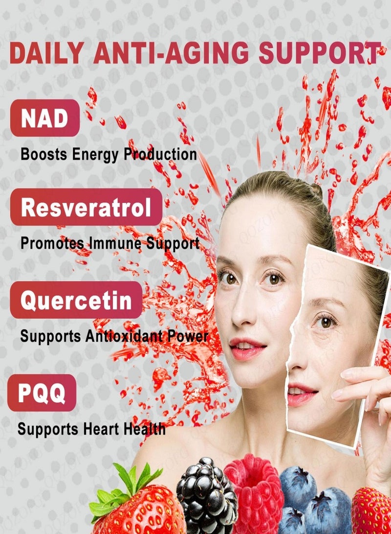 NAD 1000MG High-Potency NAD+ Liquid Supplement, Nicotinamide Riboside & Resveratrol with PQQ, Boosts Cellular Energy, Concentration& Healthy Aging - 1 Pc  - Image 4