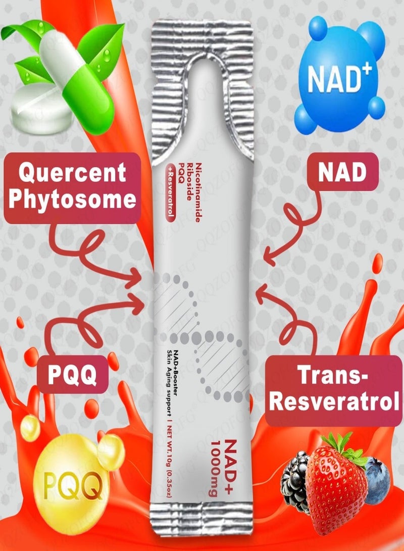NAD 1000MG High-Potency NAD+ Liquid Supplement, Nicotinamide Riboside & Resveratrol with PQQ, Boosts Cellular Energy, Concentration& Healthy Aging - 1 Pc  - Image 5