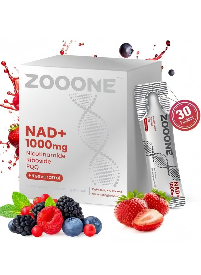 NAD 1000MG High-Potency NAD+ Liquid Supplement, Nicotinamide Riboside & Resveratrol with PQQ, Boosts Cellular Energy, Concentration& Healthy Aging - 1 Pc  - Image 1