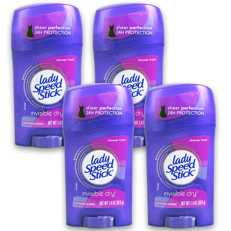 Lady Speed Stick Invisible Dry Antiperspirant & Deodorant, Shower Fresh, 1.4 Ounce (Pack of 4) - Image 4