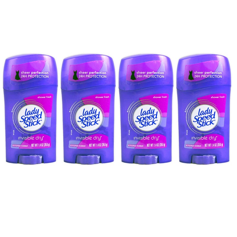 Lady Speed Stick Invisible Dry Antiperspirant & Deodorant, Shower Fresh, 1.4 Ounce (Pack of 4) - Image 3