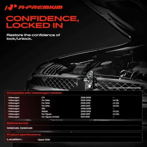A-Premium APremium Hood Latch Lock Compatible with Volkswagen Jetta 20052010 GTIRabbit 20062009 R32 2008 Tiguan 20092017 Tiguan Limited 20172018 Front Hood Lock Engine Bonnet Latch Assembly - Image 3