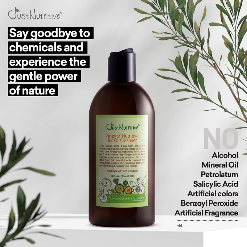 Just Nutritive Vinegar Nutritive Rinse | Natural Hair Care to Revitalize Hair and Scalp | Prevents Hair Loss | Just Nutritive | 8 Oz - Image 3