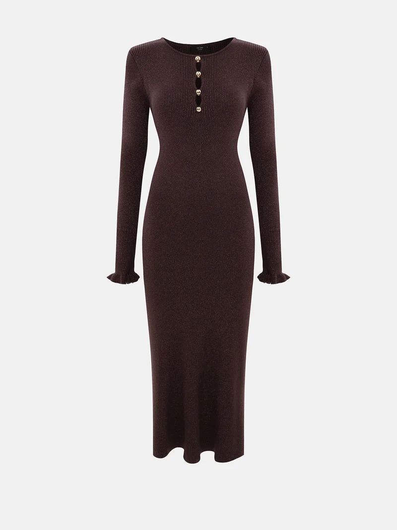 Lichi Viscose midi dress with a metallic sheen
