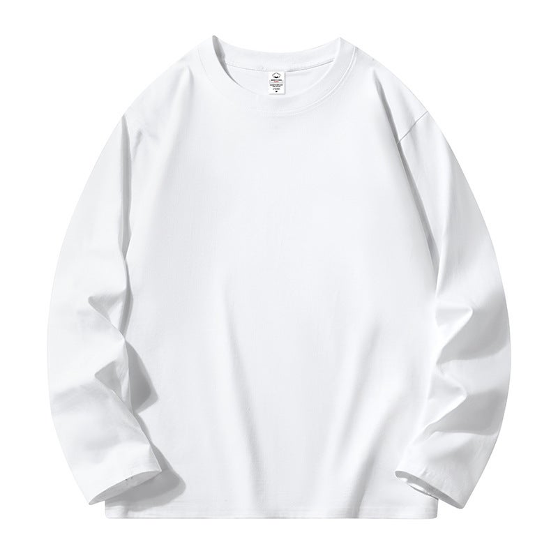 230g Heavyweight Pure Color Swallowtail Long-Sleeved Bottoming T-Shirt Loose Off-Shoulder Combed Cotton Same Style for Men and Women - 10X1000 - Image 1