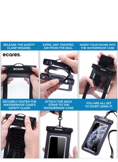 ECARES ECARES® Mobile Waterproof Pouch, Touchscreen Functionality, Waterproof Case, Cellphone Dry Bag, Waterproof Cell Phone Case, Drift Diving Swimming Waterproof Bag, Smart Cellphones upto 7” (Pack of 5)  - Image 3