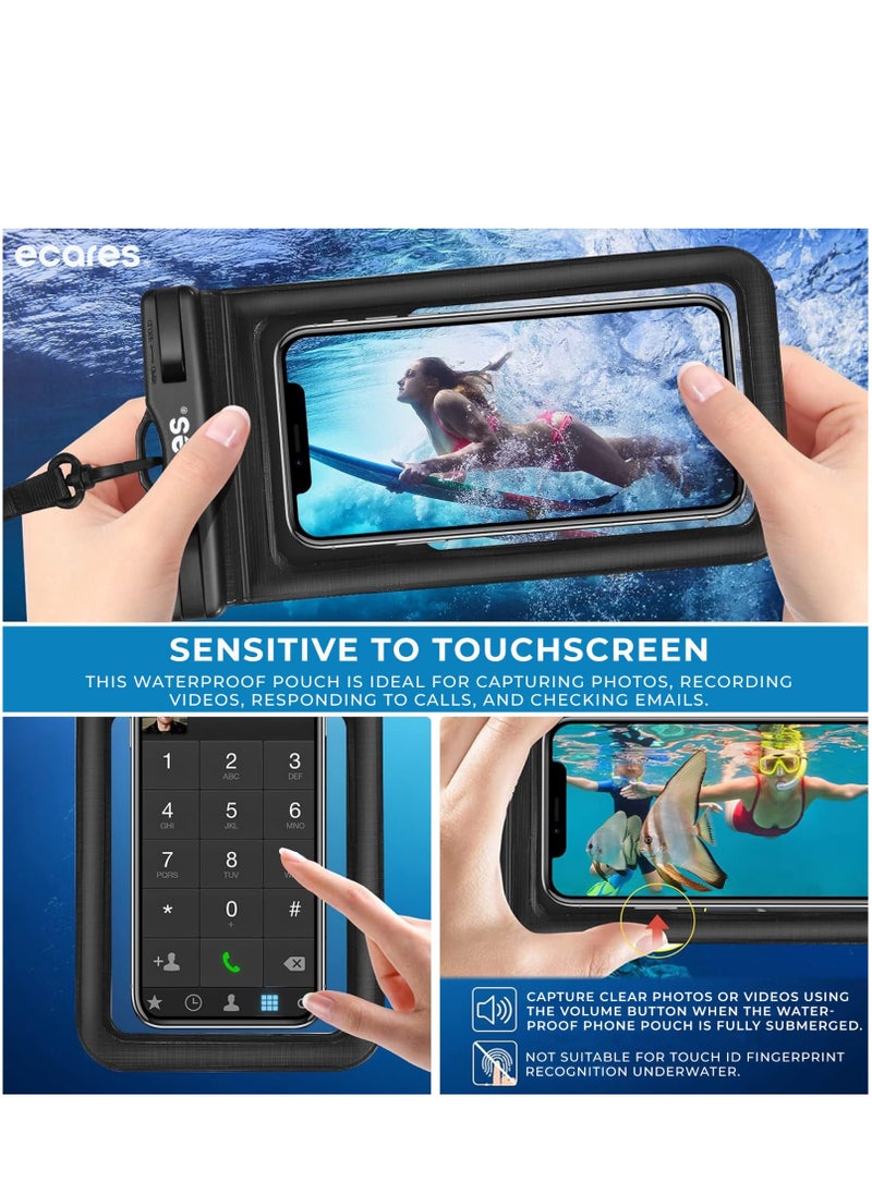ECARES ECARES® Mobile Waterproof Pouch, Touchscreen Functionality, Waterproof Case, Cellphone Dry Bag, Waterproof Cell Phone Case, Drift Diving Swimming Waterproof Bag, Smart Cellphones upto 7” (Pack of 5)  - Image 5