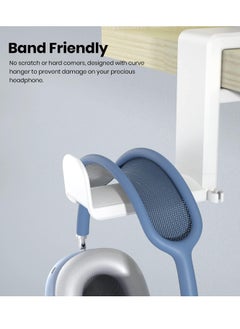 Bukela Rotating Headphone Stand - Gaming Headset Stand, Adjustable Clamp-on Headphone Holder, Headphone Hanger Hook Under Desk with 360 Degree Swivel Cable Clip Organizer ,  White  - Image 5