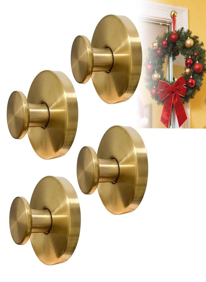 Guojanfon 4Pcs New Model No-Drill Suction Cup Hooks, Wreath Hangers for Front Door, Wreath Hangers for Front Doors, Removable Hooks, Towel Hooks (Gold) - Image 1