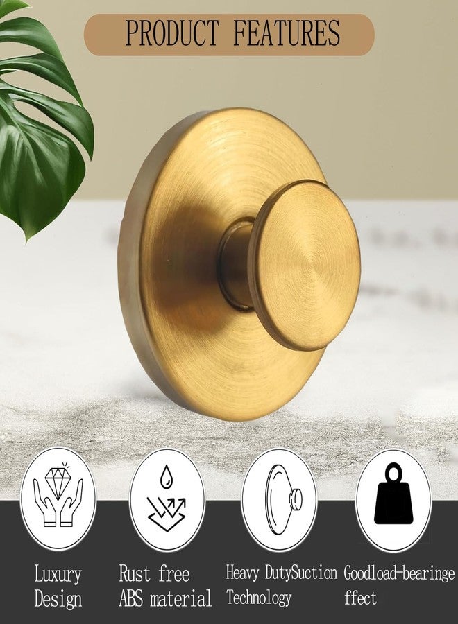 Guojanfon 4Pcs New Model No-Drill Suction Cup Hooks, Wreath Hangers for Front Door, Wreath Hangers for Front Doors, Removable Hooks, Towel Hooks (Gold) - Image 3