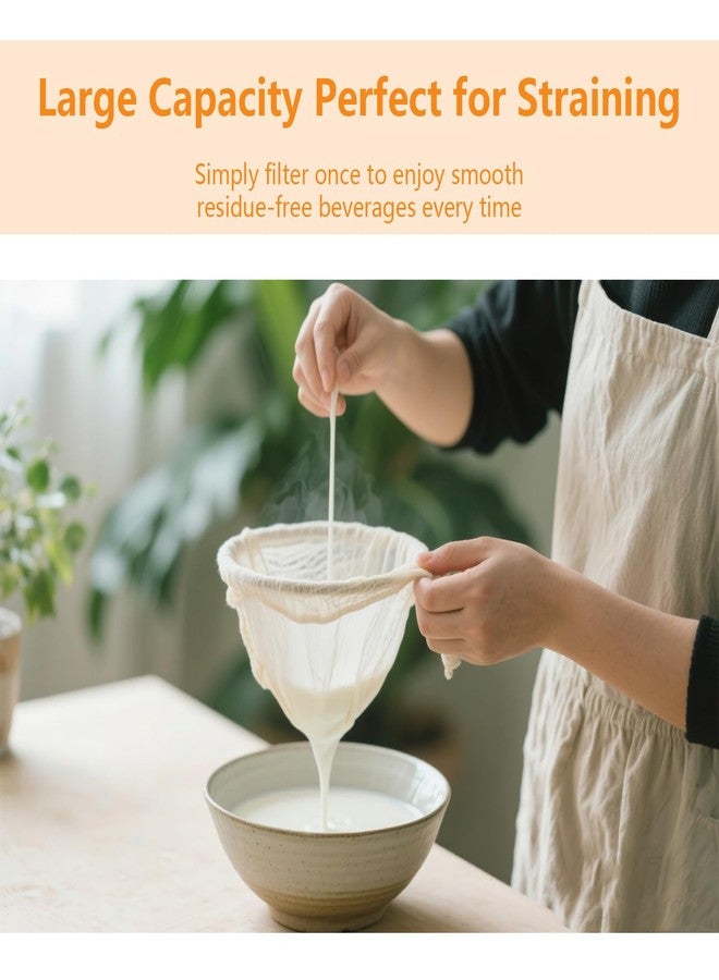 Lukdin 3-Pack 14x14 Inch Nut Milk Bags - Heavy Duty 100% Unbleached Cotton Reusable Strainer for Almond Milk, Oat Milk, Cold Brew, Celery Juice, Yogurt & Cheese Making - Image 4