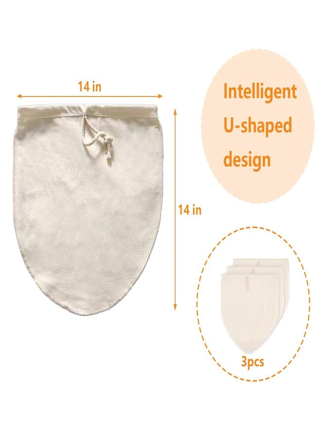Lukdin 3-Pack 14x14 Inch Nut Milk Bags - Heavy Duty 100% Unbleached Cotton Reusable Strainer for Almond Milk, Oat Milk, Cold Brew, Celery Juice, Yogurt & Cheese Making - Image 2