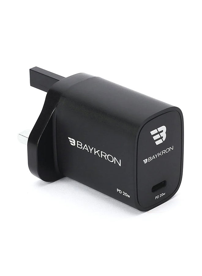 بايكرون شاحن حائط محمول مزود بتوصيل الطاقة USB-C باللون الأسود - Image 4