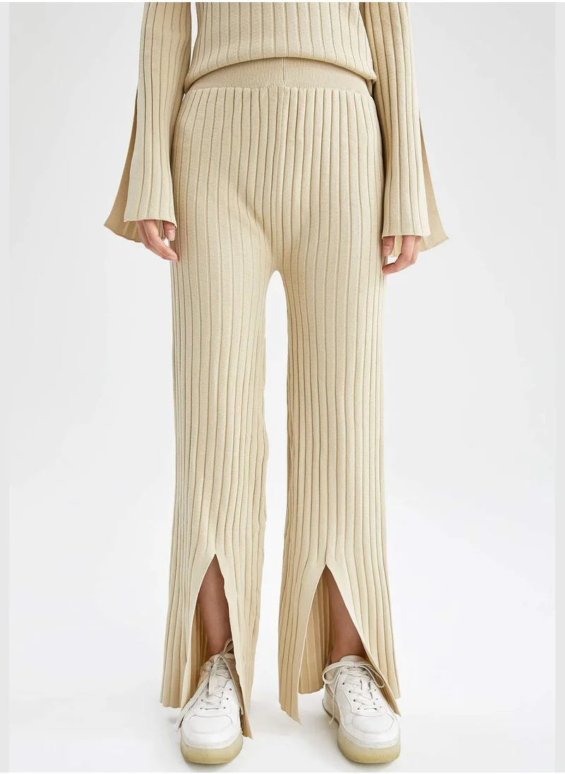 ديفاكتو Slim Fit Side Split Culotte Trousers