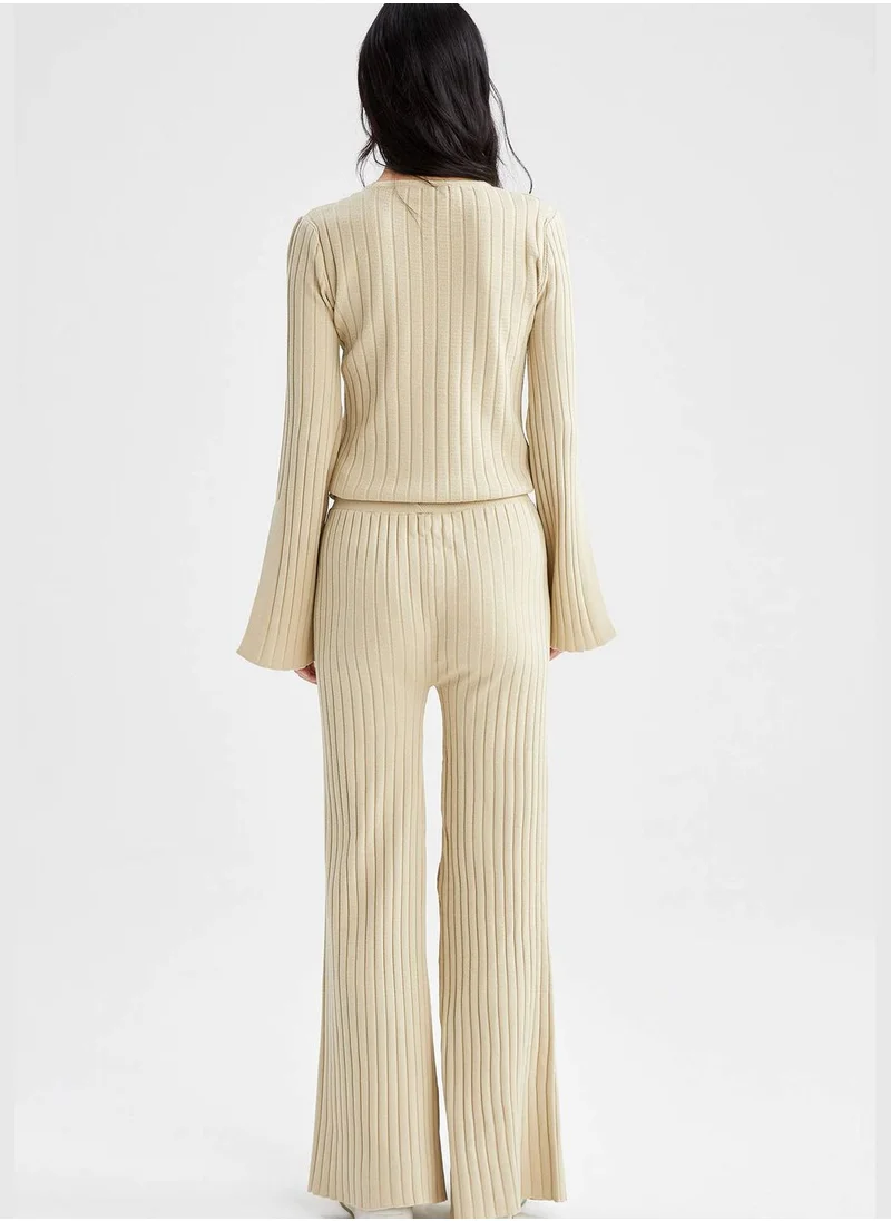 ديفاكتو Slim Fit Side Split Culotte Trousers
