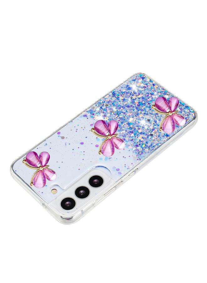 S-TOP Case For Samsung Galaxy S23 5G Luminous Starry Sky Glitter Butterfly TPU Phone Case - Image 4