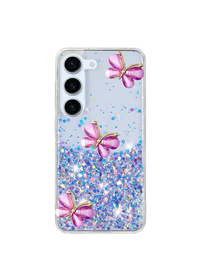 S-TOP Case For Samsung Galaxy S23 5G Luminous Starry Sky Glitter Butterfly TPU Phone Case - Image 3