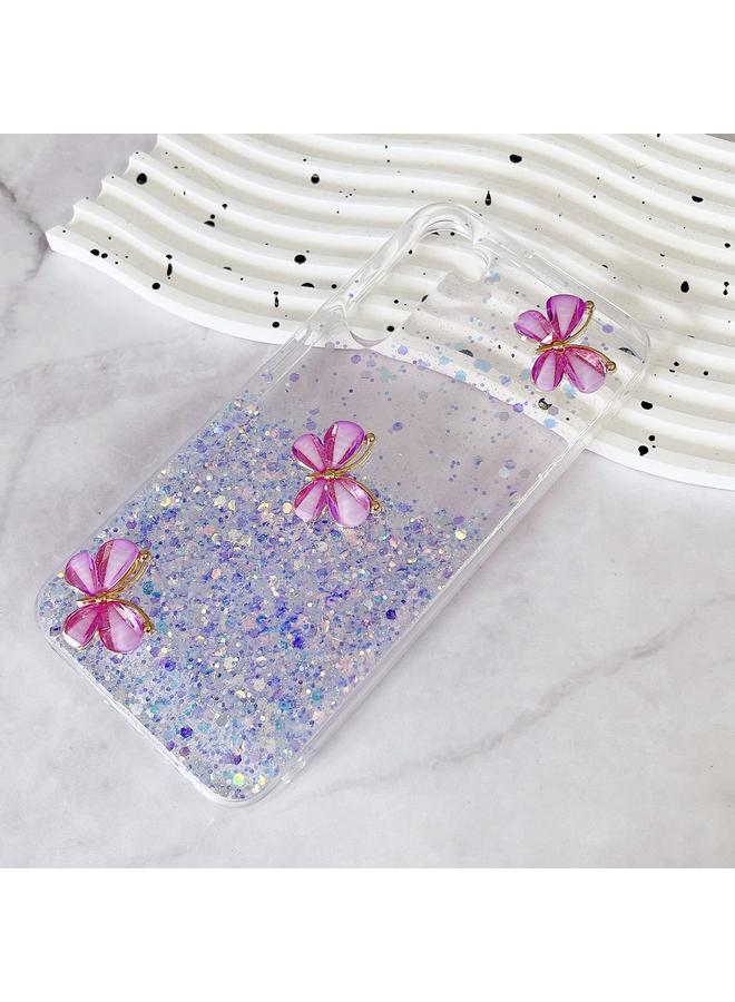 S-TOP Case For Samsung Galaxy S23 5G Luminous Starry Sky Glitter Butterfly TPU Phone Case - Image 2
