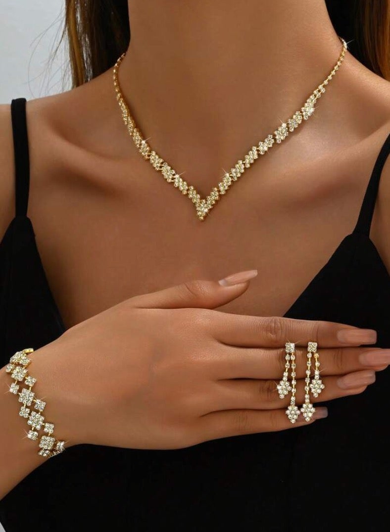 JewelryPalace Amazing Trendy Women's Zirconia Necklace And Earrings And Bracelet  Jewellery Set - Image 2