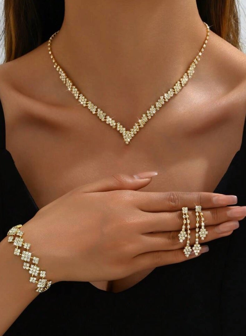 JewelryPalace Amazing Trendy Women's Zirconia Necklace And Earrings And Bracelet  Jewellery Set - Image 3