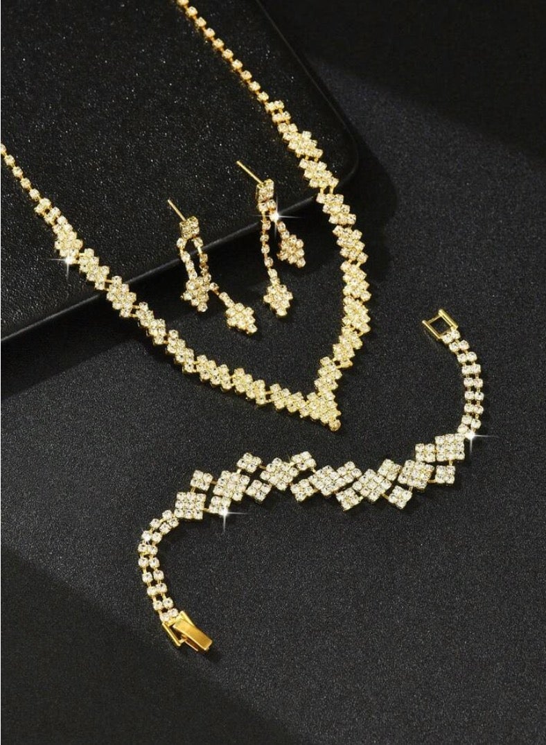 JewelryPalace Amazing Trendy Women's Zirconia Necklace And Earrings And Bracelet  Jewellery Set - Image 4