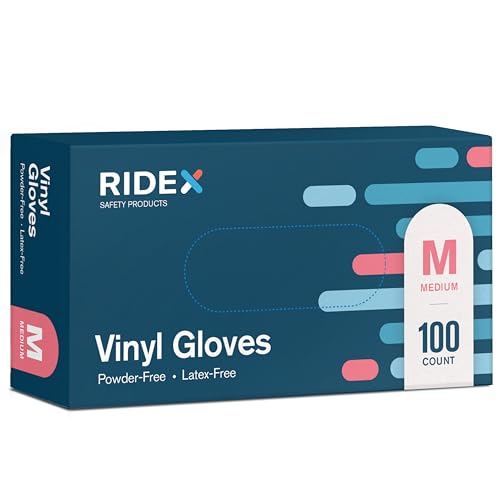 Ridex Disposable Gloves LatexFree Clear Vinyl Gloves 100Count PowderFree AllPurpose Gloves Dispenser Box Gloves 100 Pieces Size Medium Glove Medical - Image 2