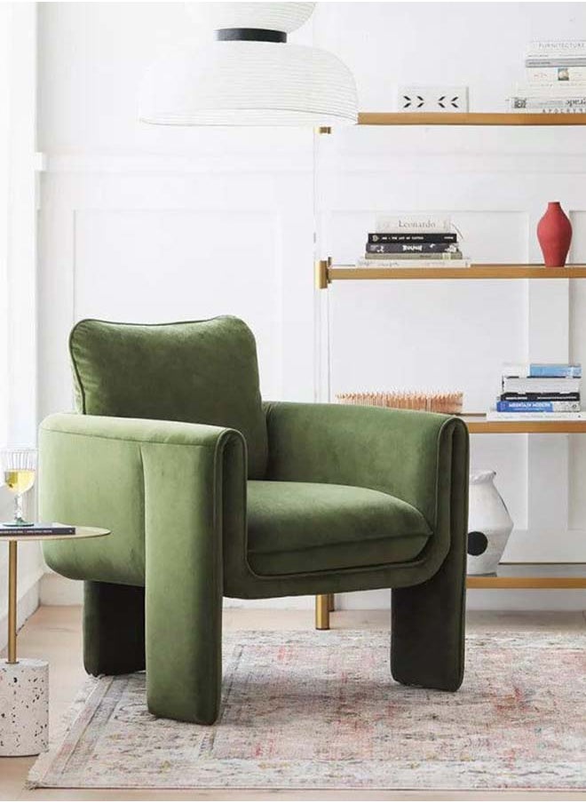 Al Home Deep Green Velvet Chair By Alhome 80x85 cm 