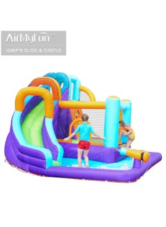 AirMyFun AirMyFun Bounce House for Kids and Toddler, Inflatable Bouncy Castle with Blower Outdoor Jumping House with Slide 83020  - Image 1