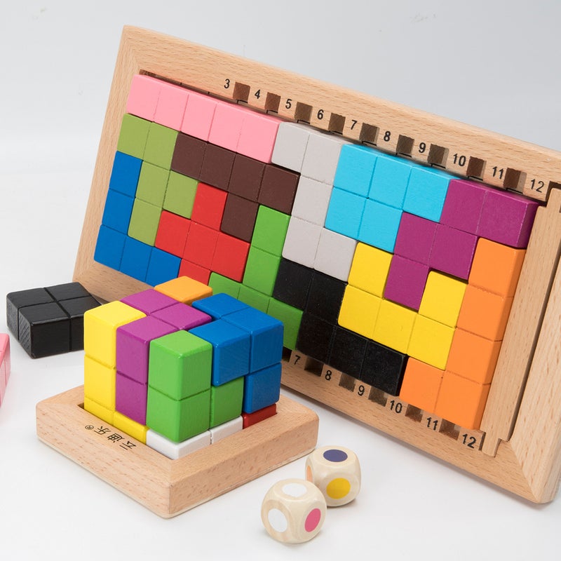 Tetris Puzzle Building Blocks For Boys And Girls Early Education Toys For Children Jigsaw Puzzles Assembling Box Puzzles Can Be Generated - Image 2